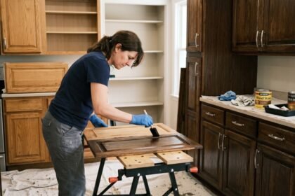 How to Restain Kitchen Cabinets
