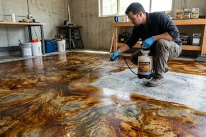 Acid Staining Concrete Floor