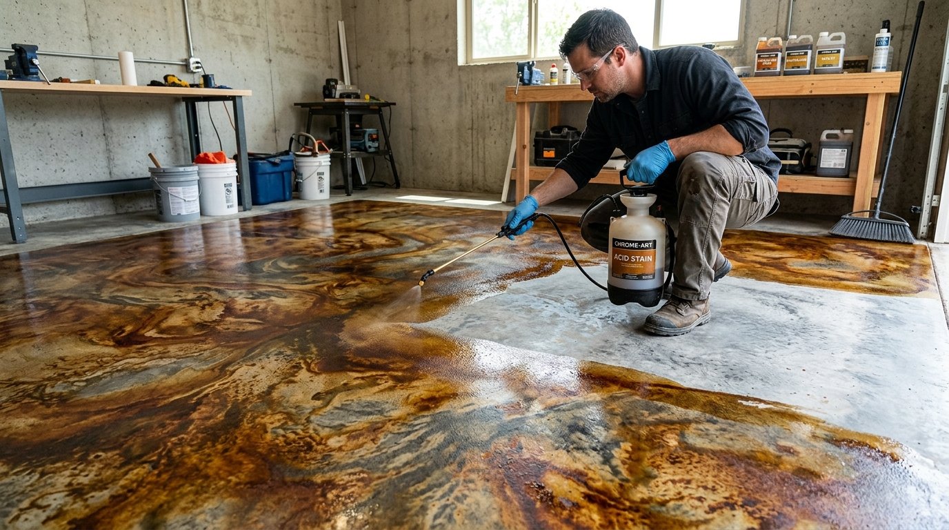 Acid Staining Concrete Floor