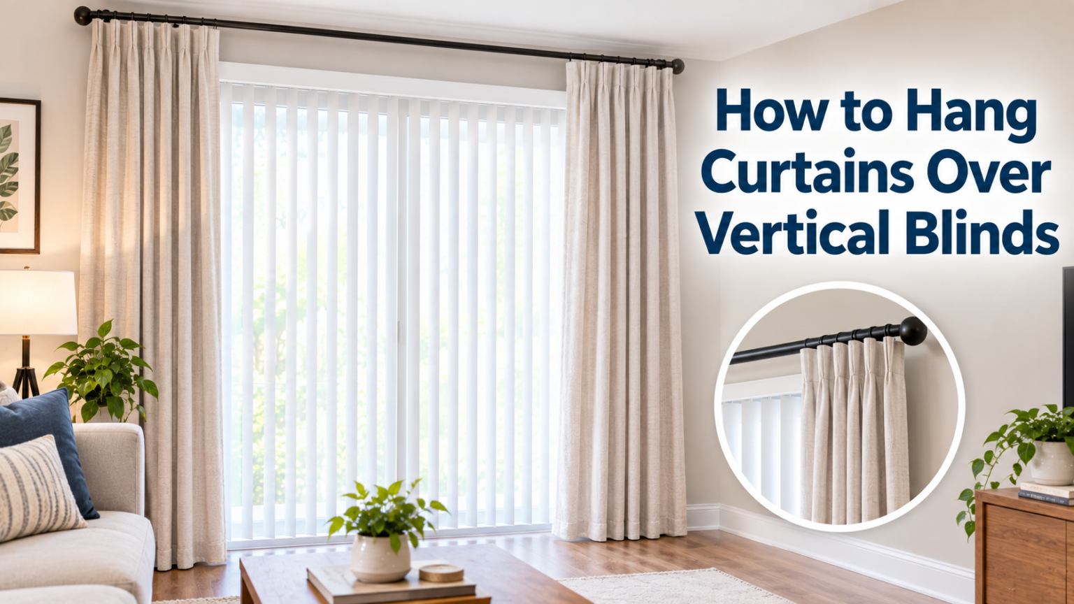 How to Hang Curtains Over Vertical Blinds