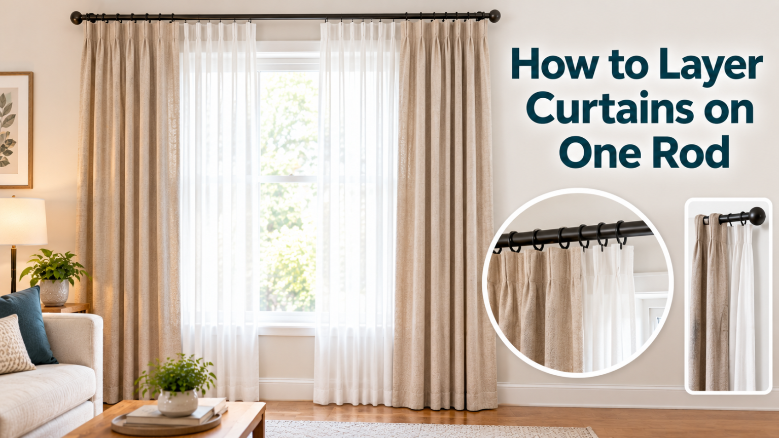 How to Layer Curtains on One Rod