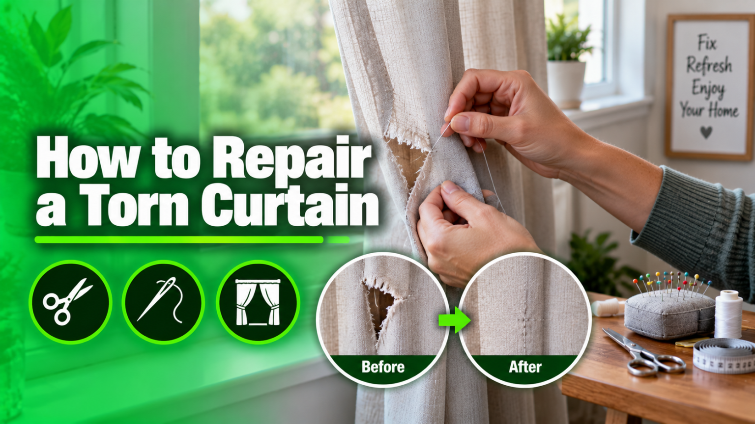 How to Repair a Torn Curtain