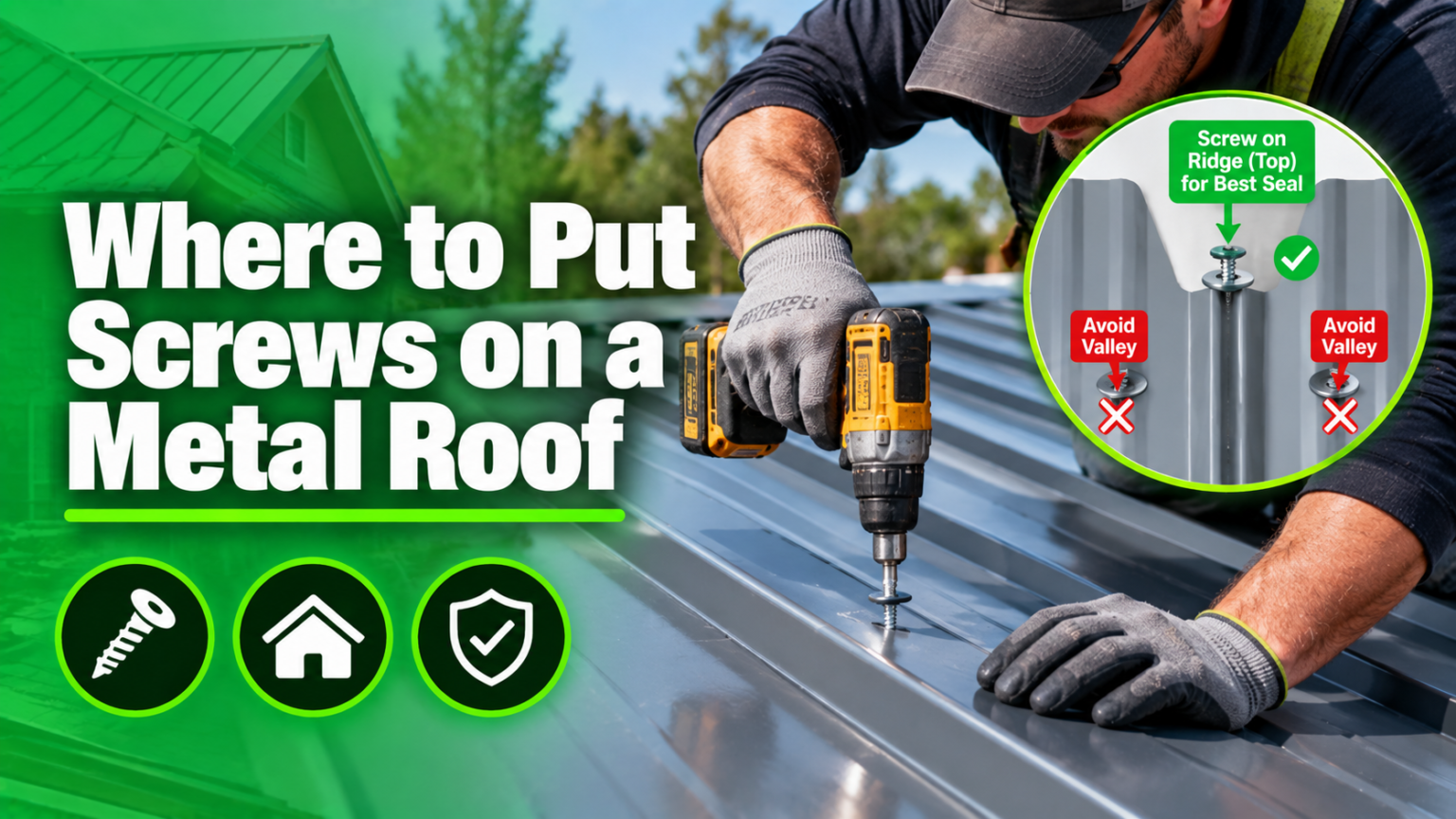 Where to Put Screws on a Metal Roof